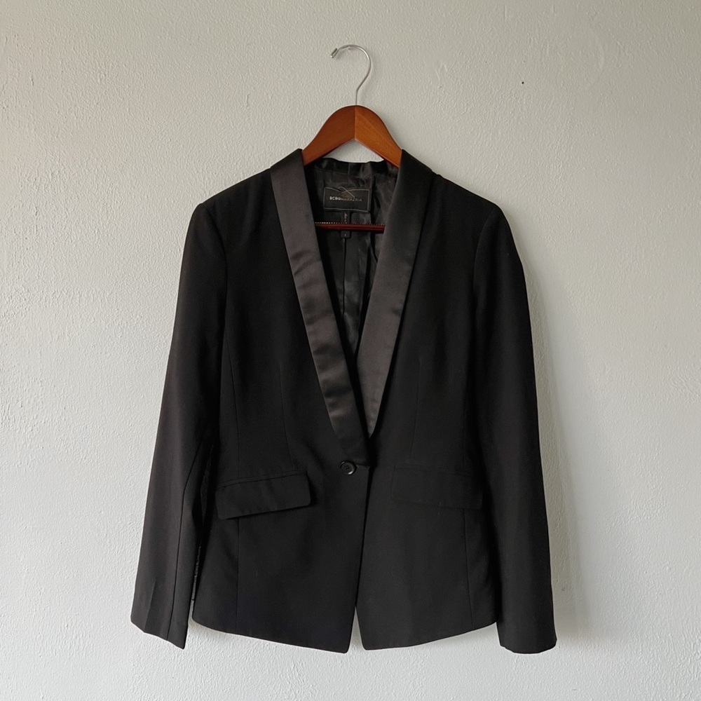 BCBG Maxariza Black Blazer Satin Lapel (S)